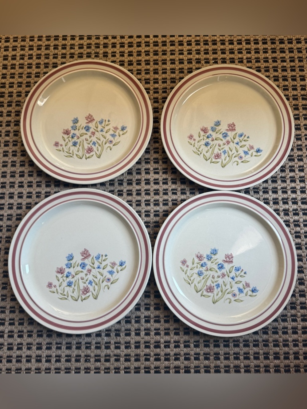 Vtg newcor good earth 413 stoneware dinner plates 10 3/4”, cottagecore, Japan